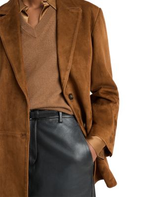 【2plan】Of Suede Blazer Mens Suede Blazer Classic Suit Jacket 2 Buttons Suede Faux