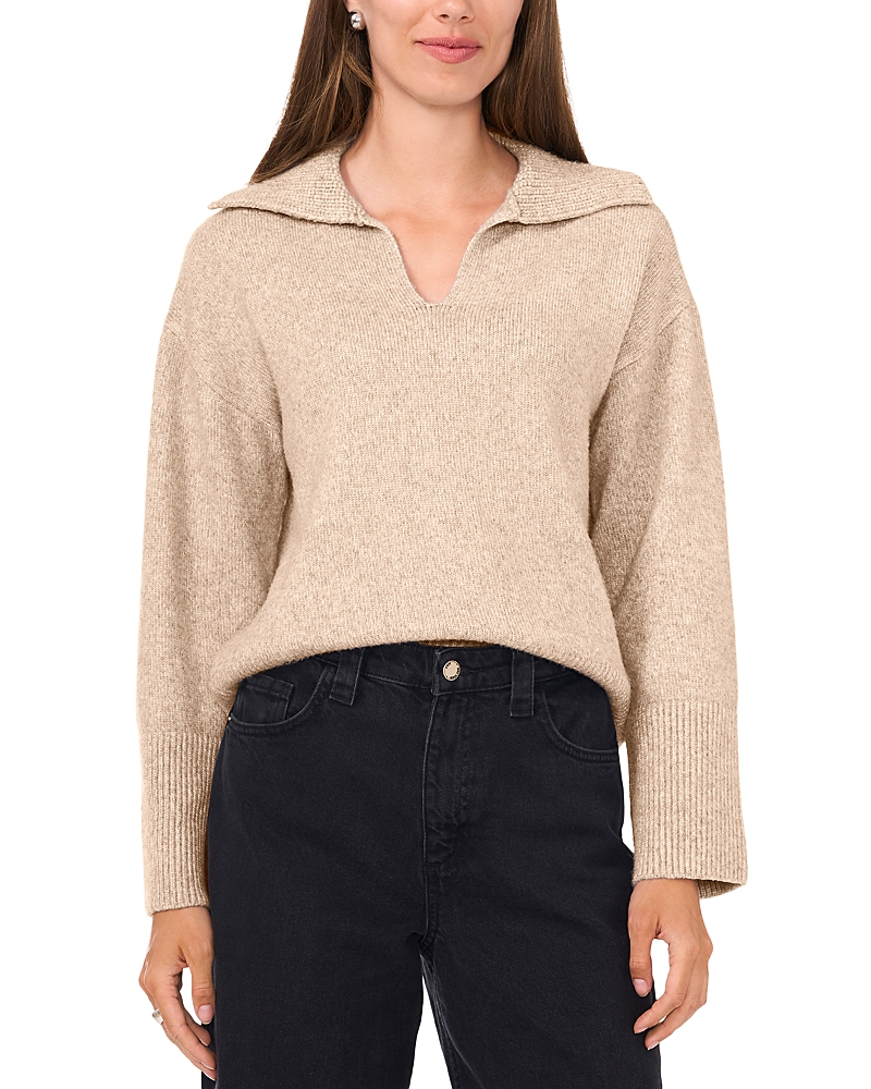 Vince Camuto V Neck Spread Collar Sweater