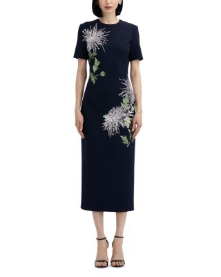 Oscar de la Renta Crystal Embroidered Dandelion Midi Dress | Bloomingdale's  Women