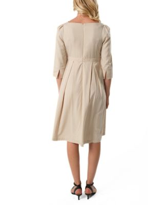 Women&#39;s Empire Waist Maternity &amp; Nursing Midi Tea Dress in TENCEL (Regular &amp; Petite)