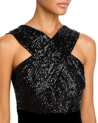 Sequined Velvet Mermaid Gown