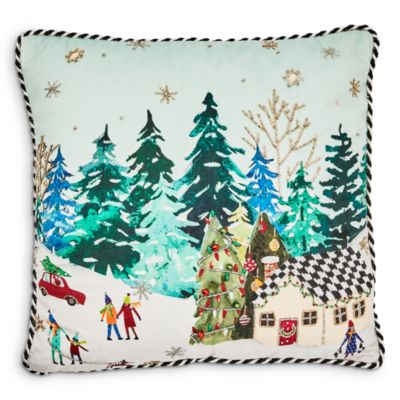 Mackenzie-Childs Holiday Scene Throw Pillow