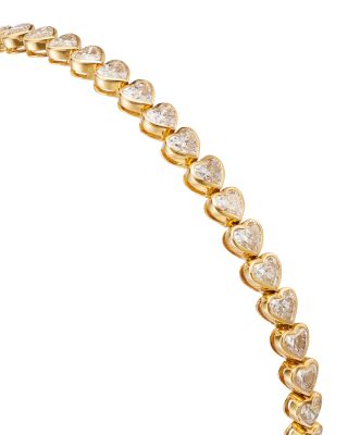 14K Yellow Gold Lab Grown Diamond Heart Tennis Bracelet