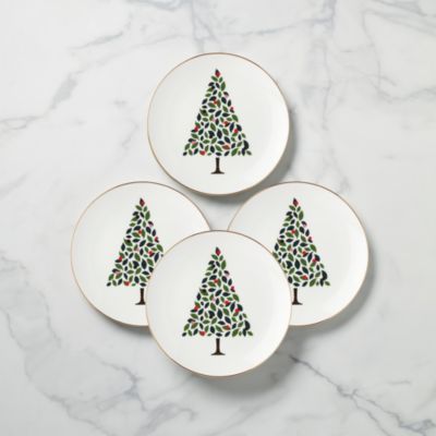 Evergreen Accent Plates, Set of 4