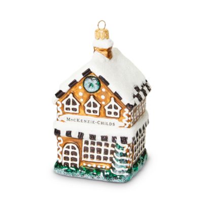 Mackenzie-Childs - Gingerbread Farmhouse Glass Ornament