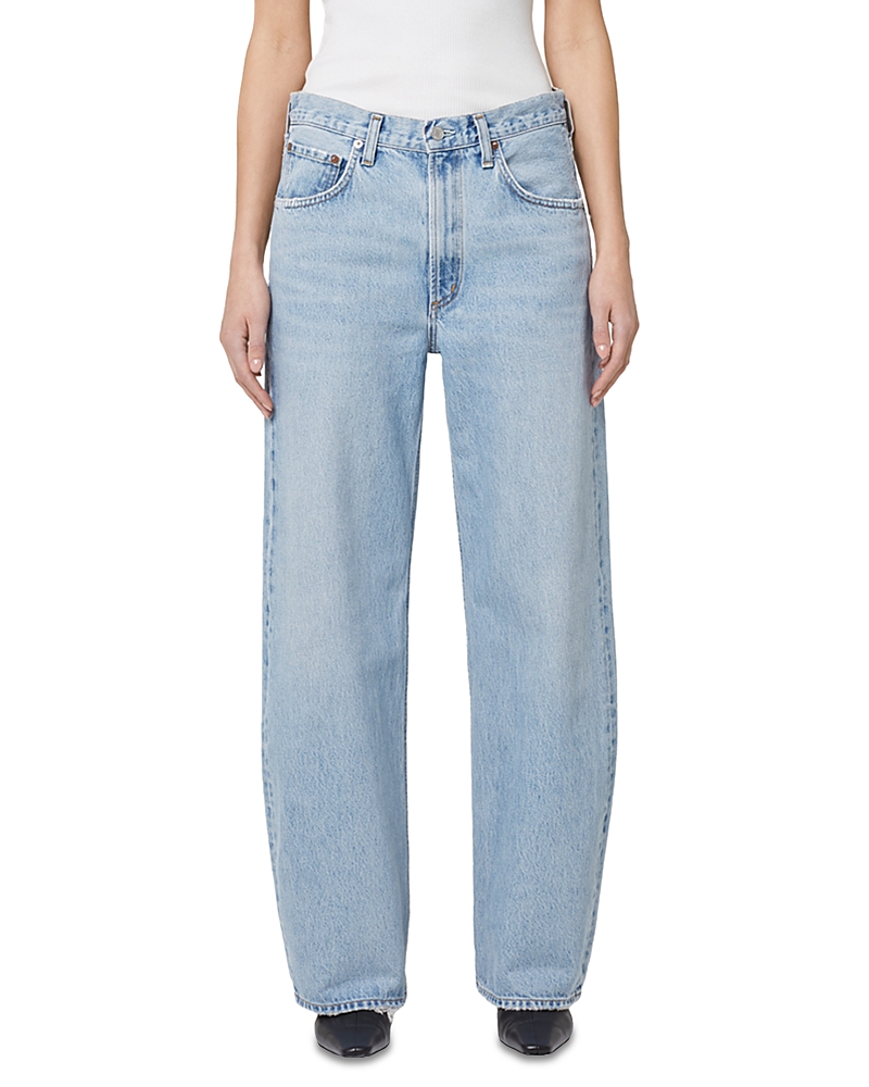 Agolde Low Curve Rigid Mid-rise Tapered Jeans In Force