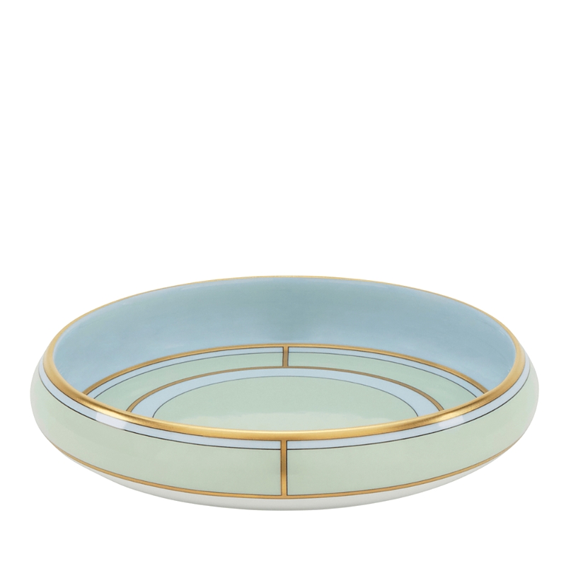 Ginori 1735 Blue Diva Porcelain Round Tray In Verde