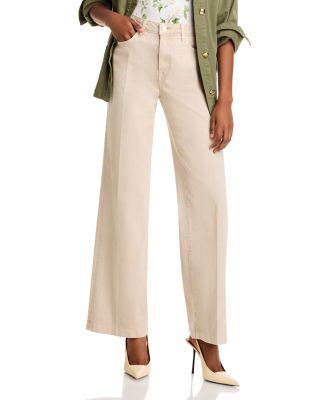 L'AGENCE - Scottie High Rise Wide Leg Jeans in Biscuit