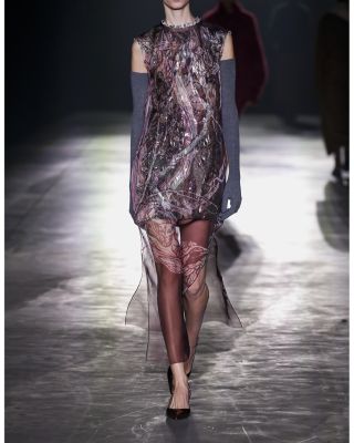 Silk Printed Organza Sheath Dress