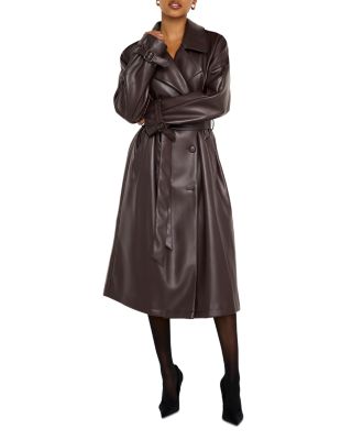 Good American - Faux Leather Trench Coat