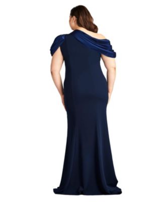 Plus Carlene Shoulder Drape Gown