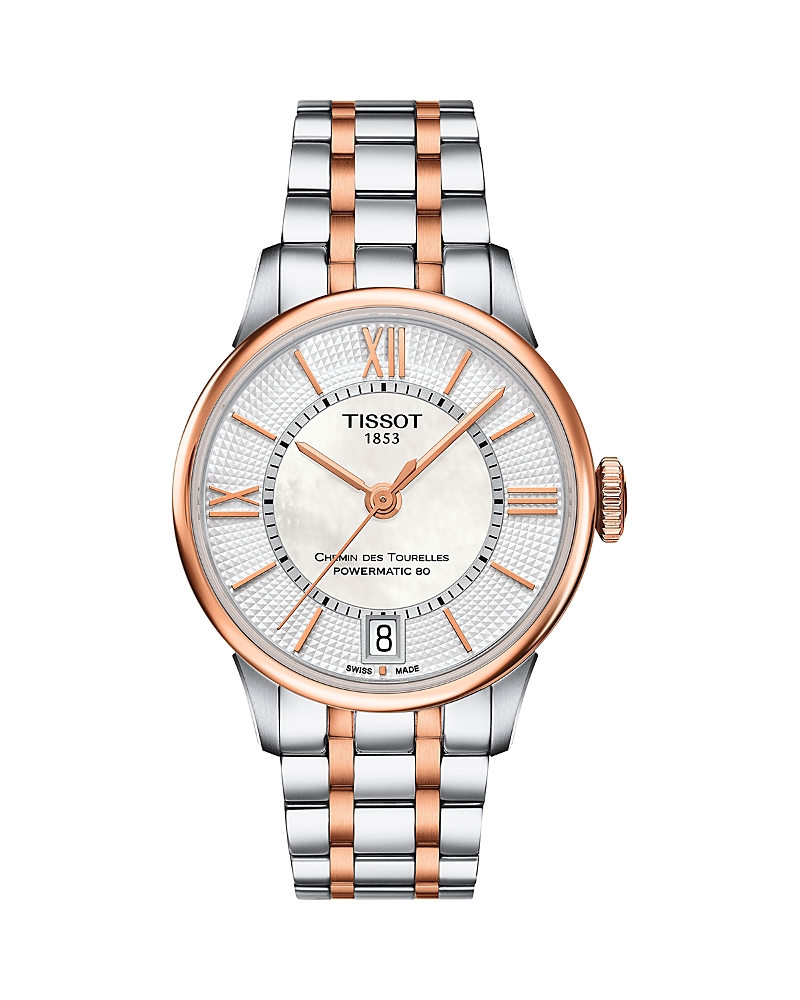 Tissot Chemin Des Tourelles Bracelet Watch, 32mm In Silver/two-tone