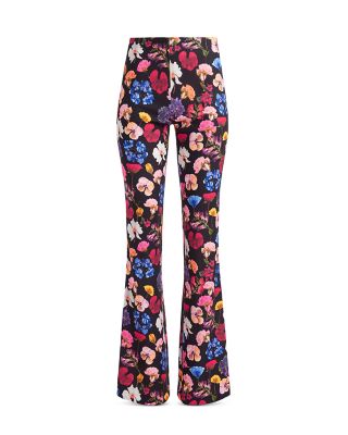 【ALICE+OLIVIA】Brynlee Bootcut Pants - Juniper Floral Black Alice + Olivia Brynlee Floral Bootcut Pants in Juniper