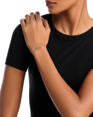 14K Yellow Gold Midi Bitty Symbols MAMA Pink Cord Bolo Bracelet