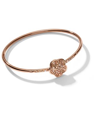 18K Rose Gold Petit Joli Diamond Flower Bangle Bracelet - Exclusive