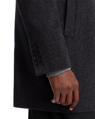 Wool-Cashmere Regular Fit Topcoat With Bib