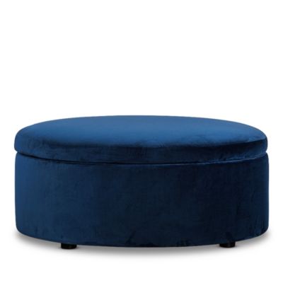 Alta Large Round Storage Ottoman, in Fabric