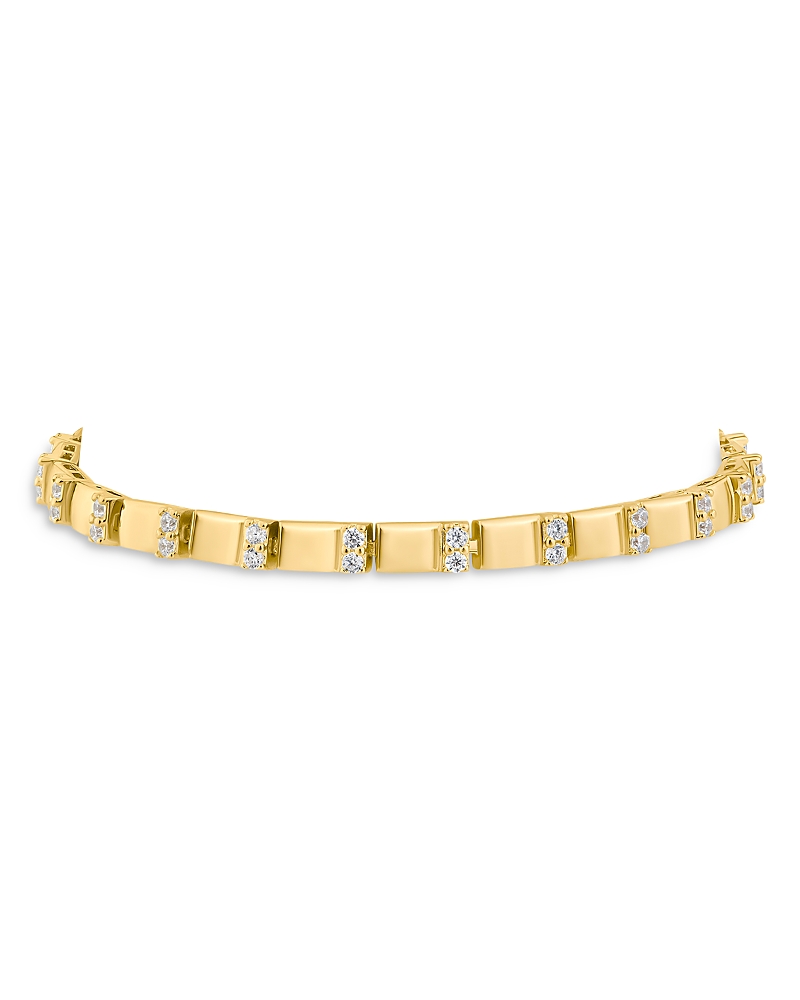 Kenneth Jay Lane Cubic Zirconia Station Bracelet In Gold