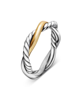 Petite Infinity Band Ring in Sterling Silver with 14K Yellow Gold