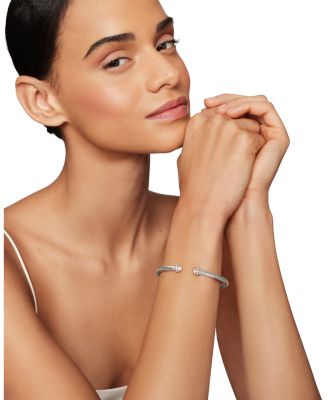 Cable Classic Bracelet with Cultured Freshwater Pearls and Diamonds