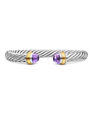 David Yurman Cable Classics Bracelet with Amethyst and 14K Yellow Gold