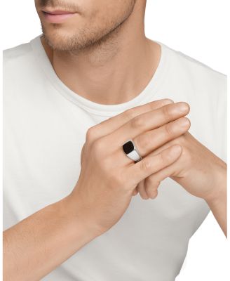 Men's Exotic Stone Ring with Black Onyx in Silver