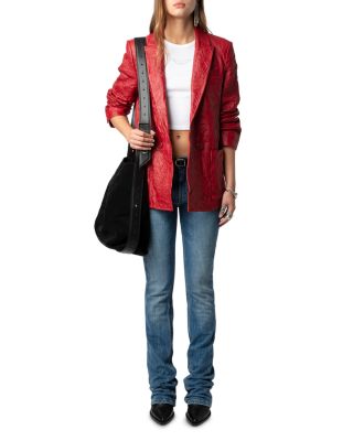 Visko Cuir Froisse Leather Blazer