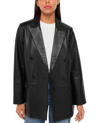 Whistles - Aliza Waisted Leather Blazer