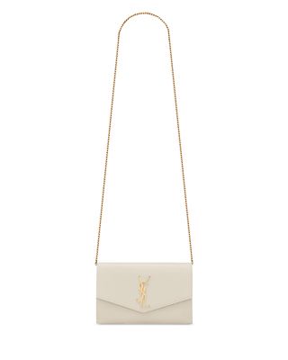 White Grain De Poudre Leather/Gold