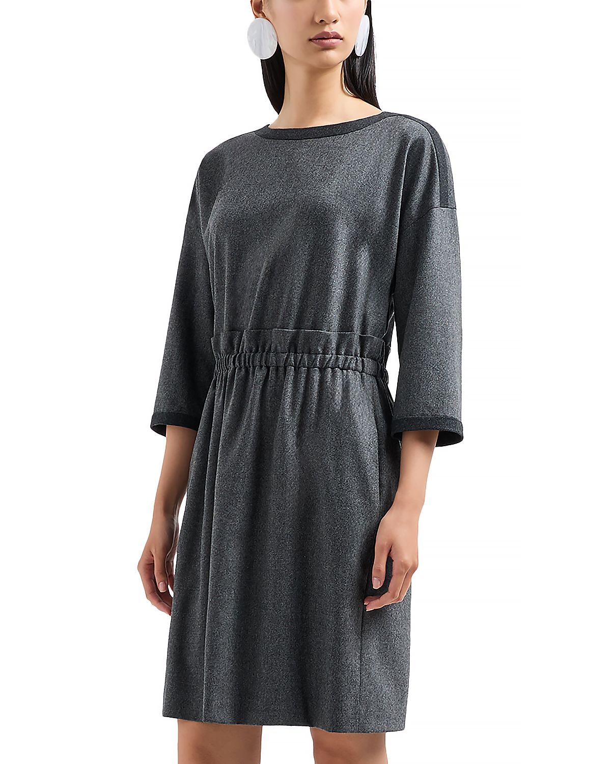 Emporio Armani Wool & Cashmere Flannel Shift Dress