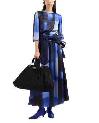 Printed Satin Maxi Skirt