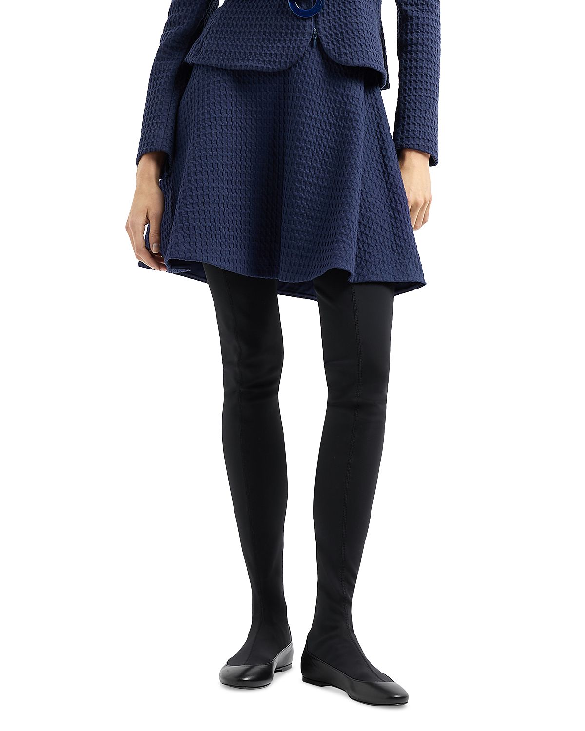 Emporio Armani Waffle Effect Knit Flared Skirt