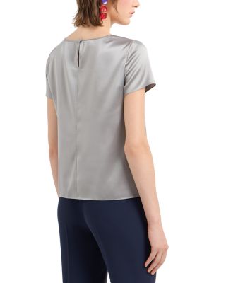 Short Sleeve Blouse in Stretch Silk