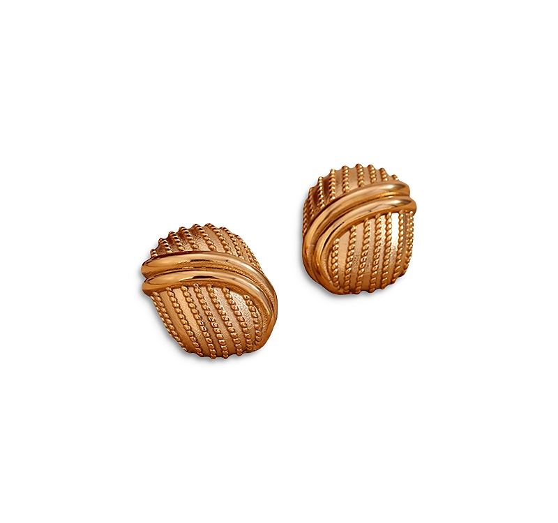 Shop Aqua Shield Stud Earrings - Exclusive In Gold