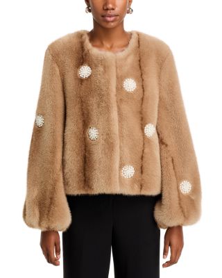 【THE TOÉ】Christmas Furcoat Traditional Mid-Thigh Santa suit in Scarlet with grey tipped