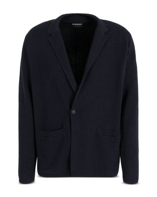 Wool Blend Knit Blazer