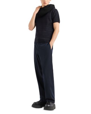 Virgin Wool Allover Geometric Jacquard Motif T Shirt