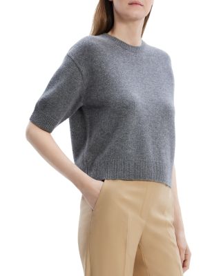 Cashmere Cropped Short Sleeve Sweater