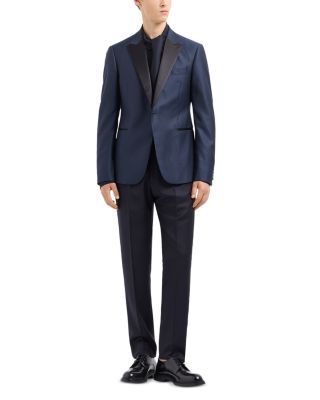 M Line Slim Fit Wool & Silk Peak Lapel Blazer