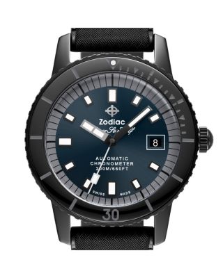 Ceramic Compression Diver Automatic Rubber Strap Watch, 41mm