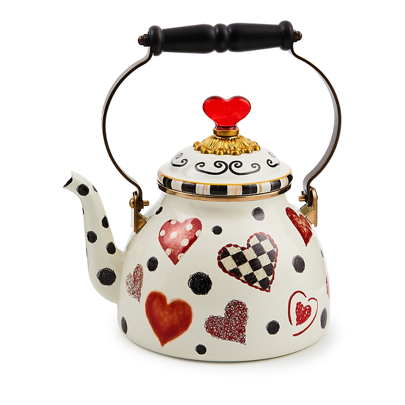 Mackenzie Childs Love Tea Kettle, 2 Quart
