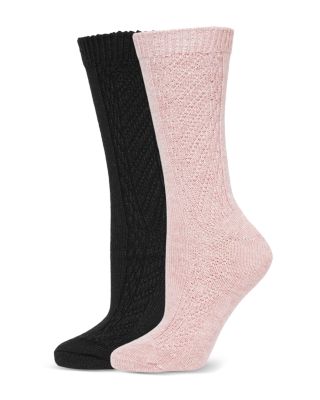 HUE - Cable Knit Boot Socks, Pack of 2