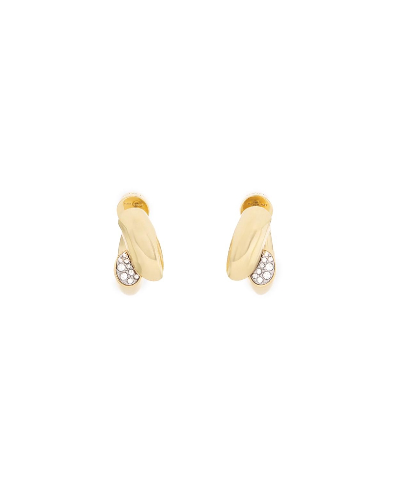 Lanvin Sequence Rhinestone Earrings In Gold/crystal
