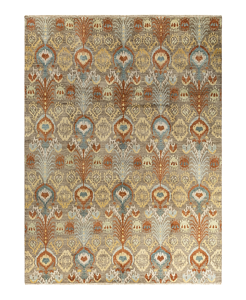 Bloomingdale's Indo Ikat M6137 Area Rug, 9' X 12'1 In Rust