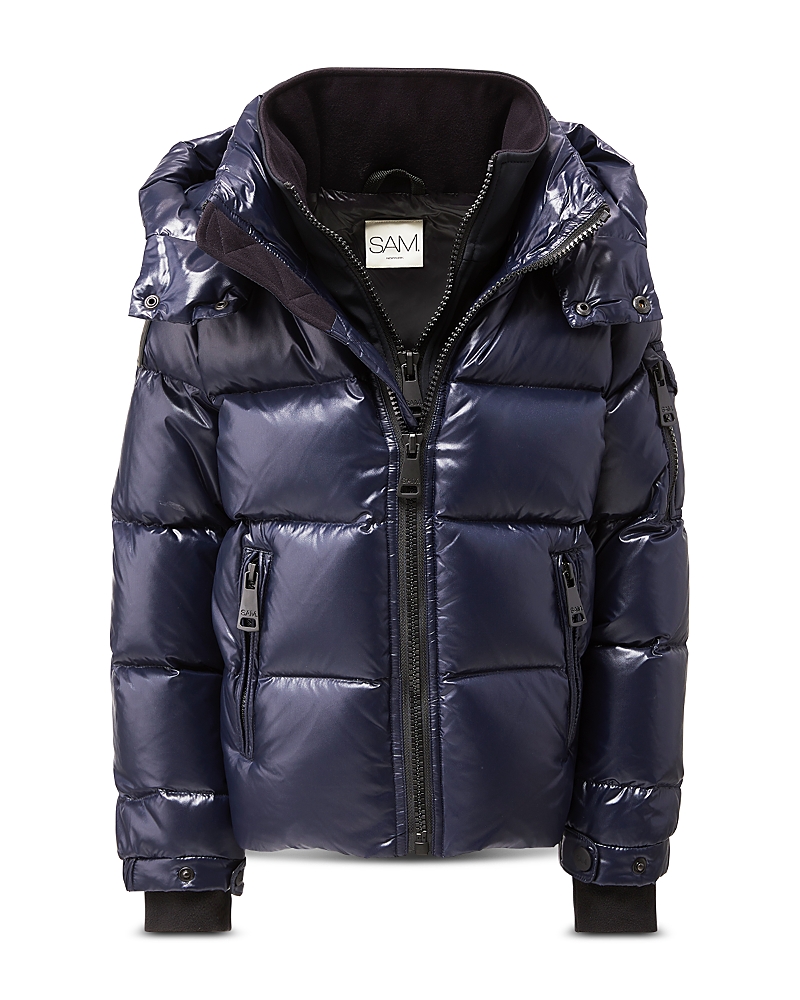 Shop Sam Boys' Tb Glacier Hooded Down Jacket - Little Kid In Dark Marine