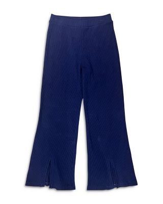 Terez - Girls' Cotton Stretch Ribbed Flared Pants - Little Kid, Big Kid