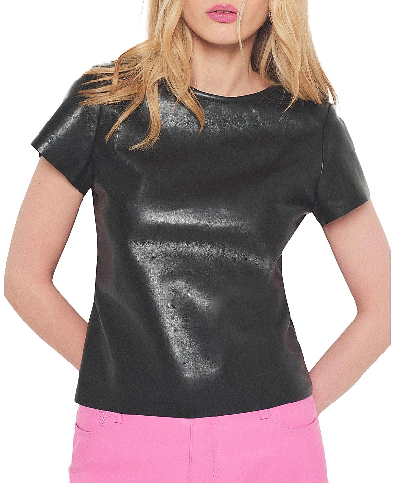 As By Df New Guard Recycled Leather Tee In Black In Black