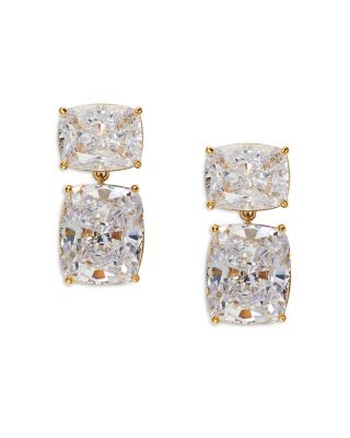 Nadri - Cubic Zirconia Double Drop Earrings in 18K Gold Plated