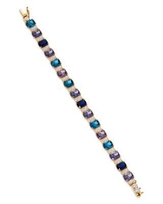 Nadri Crystal, Nano Crystal & Stone Tennis Bracelet in 18K Gold Plated
