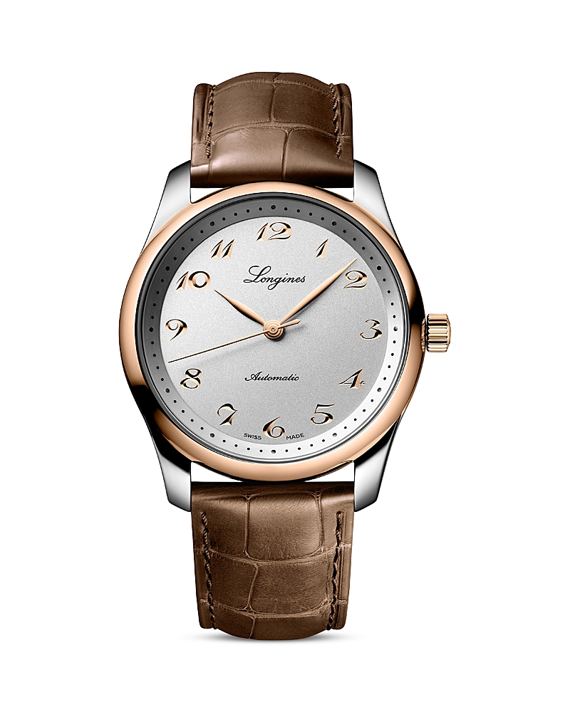 Longines Master Watch, 40mm In Silver/brown